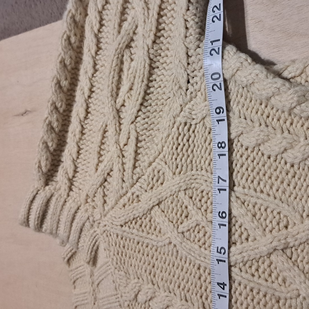 B65 JODIFL Cable Knit Sweater Deary Sz Sm Wide Ribbed Hems Crew Neck Oversized - Picture 6 of 9